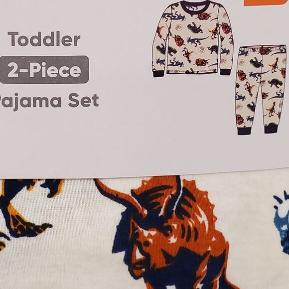 Jurassic World Dinosaur Pajamas Toddler Pajamas 2 Piece Set Size 2T - Picture 3 of 9